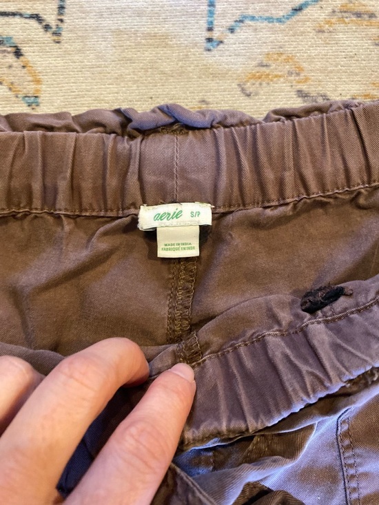 Aerie Paper Bag Shorts High Waist Brown Belted - Picture 6 of 6